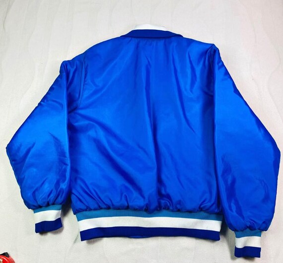 1970s Navy and Baby Blue Varsity Jacket - image 2