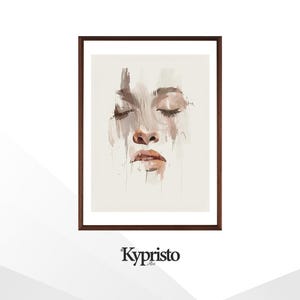 Abstract Melted Face Portrait: Minimalist Emotional Art (Digital Download).