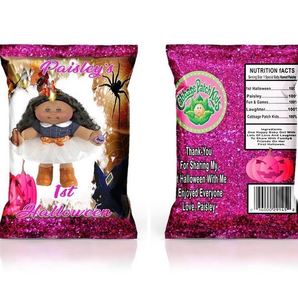 Halloween Cabbage Patch Chip Bag Wrapper/ digital file
