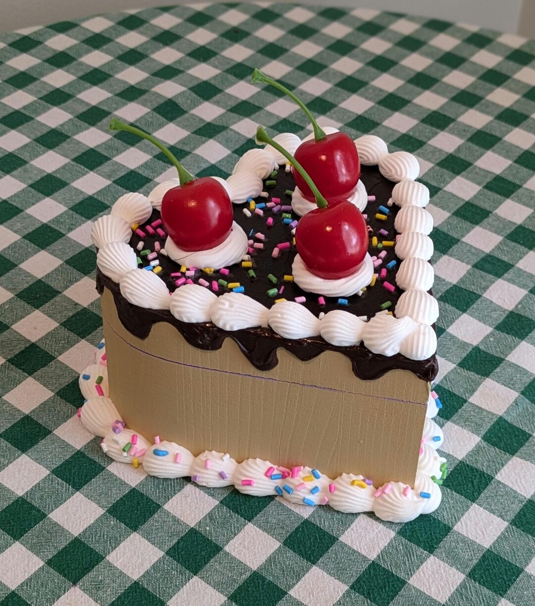 Retro Birthday Fake Cake Trinket Box With 3D Chocolate Fudge Drip ...