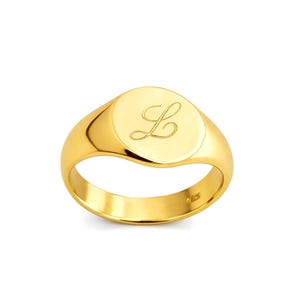 Pinky Ring Women Signet Ring Argento 925 Donna Initial Ring Lettera Incisa Pinky Ring Made in Italy