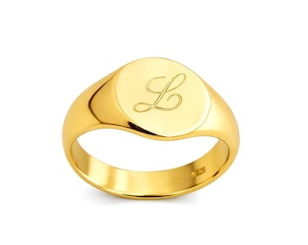 Pinky Ring Women Signet Ring Argento 925 Donna Initial Ring Lettera Incisa Pinky Ring Made in Italy
