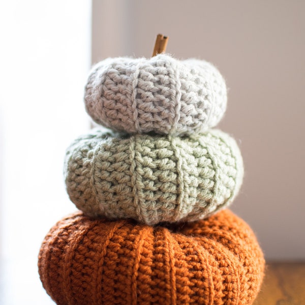 EASY crochet pumpkin pattern, crochet rustic fall farmhouse decor,  instant pdf digital download with photos