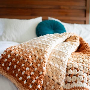 CROCHET PATTERN & Photo tutorial / Chunky Modern Crochet Blanket / The Toasted Marshmallow Throw /  Easy Crochet Afghan/ PDF Download