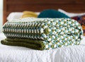 Crochet Chunky Blanket Pattern / Moss Stitch Modern Crochet Throw / Color changes with no tails / Digital PDF download