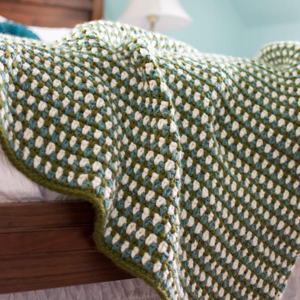 HÄKELANLEITUNG & Fotoanleitung / Moderne Häkeldecke / Chunky Moss Überwurf / Easy Crochet Afghan / PDF Download
