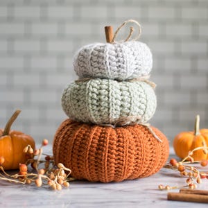 Crochet Pumpkin Pattern / easy fall farmhouse decor / step by step photos / pdf digital download