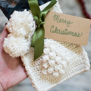 Padrão de crochê para sacola de presente de Natal, porta-cartão de presente, presente para professor, porta-talheres, design de árvore de bolhas, PDF para download