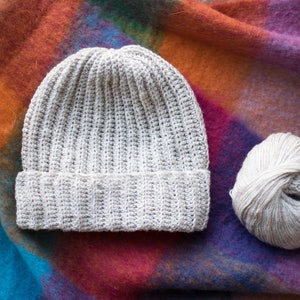 Crochet Ribbed Hat Pattern / Knit look / easy step by step photos / Pdf download