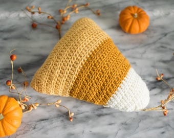 Crochet Candy Pillow Pattern / Fall Farmhouse Halloween decor / Easy step by step photos / pdf download