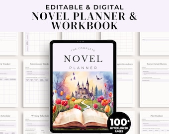 Digital Novel Planner | Writing Workbook | Nanowrimo Planner | Novel Writing | Writing Template | Goodnotes Novel Planner | Canva Template