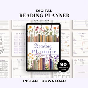 Lese-Tracker | Lesetagebuch | Buch Tracker | Buchbesprechung | Digitales Bücherregal | Digitaler Leseplan | Goodnotes-Tagebuch | Buch Geschenk
