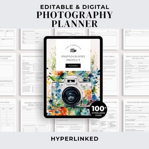 Editable Digital Photography Planner, Projects Planner PDF, Photography Session Plan, Client Workflow, Pricing Guide, Daily Weekly Monthly