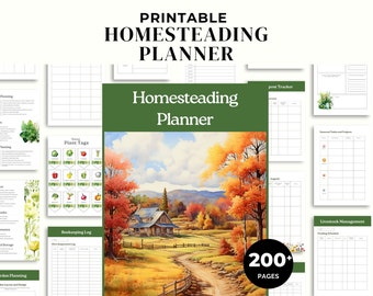 Printable Homesteading Planner | Canning Journal Printable Planner For Homesteaders  | PDF | Farm Planner | Printable Garden Planner | PDF