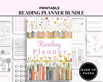 Printable Reading Planner | Printable Reading Challenge | Book Review Journal  | Book Planner Inserts | Reading Tracker | HP Reading Log