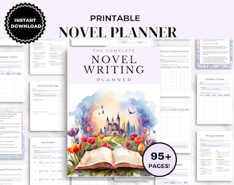 Printable Novel Planner | Writing Workbook | Novel Template| A4 A5 Happy Planner Us Letter | Novel Writing | Writing Template | Book Editing