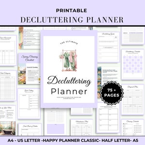 All in One Declutter Planner | Printable Decluttering Planner | Declutter Checklist | ADHD Cleaning Planner | Organized Home | PDF