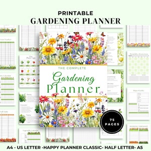 Afdrukbare tuinplanner | Tuinorganizer | Tuinplanner vierkante voet | Plantenrecords | Checklist voor tuinieren | Inventaris | Plantenplanner
