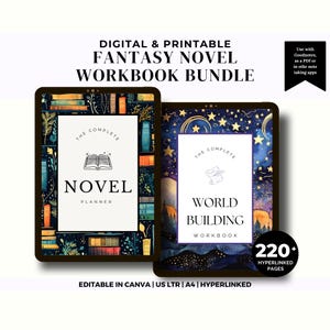 Fantasy Novel Writing Bundle, Worldbuilding Workbook, Novel Planner, Author Planner, Digital Writing Planner, Creative Writing Toolkit,