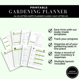 Pianificatore di giardini stampabile / Organizzatore di giardini / Pianificatore di giardini in piedi quadrati / Registri delle piante / Elenco di controllo per il giardinaggio / Inventario / Pianificatore di piante immagine 4