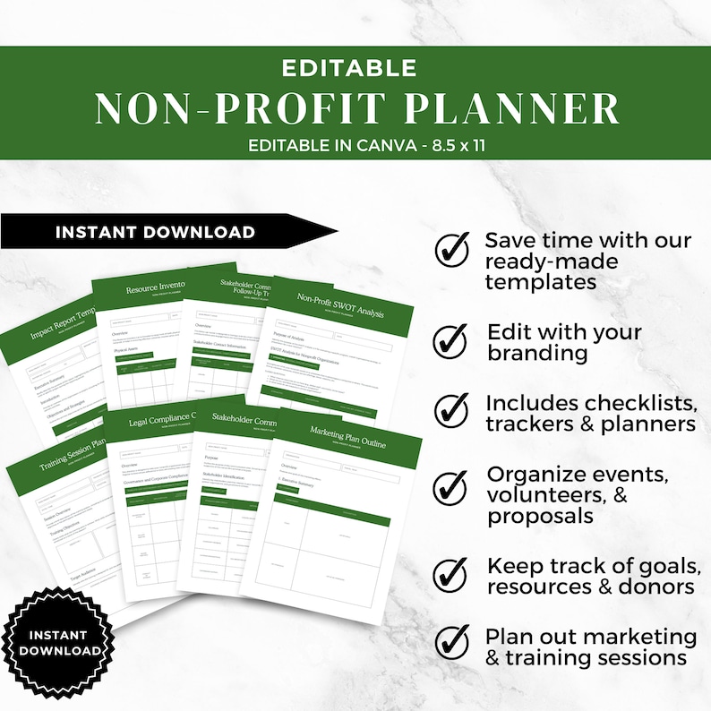 Editable Non-profit Planner | Non-profit Event Planner | Non-profit ...