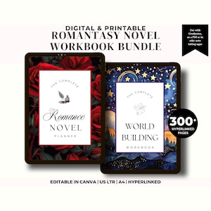 Romantasy Novel Writing Workbook Bundle, World Building Templates, Romantic Fantasy Writing Planner, Author Planner, Goodnotes Template