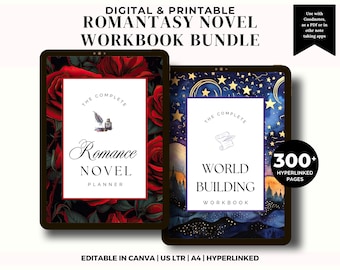 Romantasy Novel Writing Workbook Bundle, World Building Templates, Romantic Fantasy Writing Planner, Author Planner, Goodnotes Template