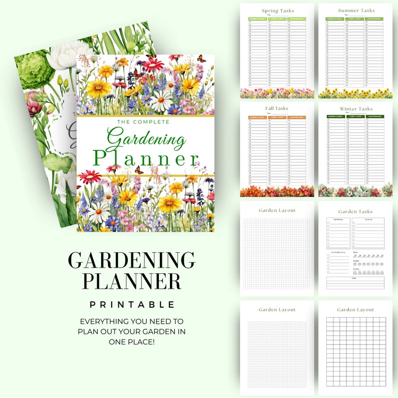 Pianificatore di giardini stampabile / Organizzatore di giardini / Pianificatore di giardini in piedi quadrati / Registri delle piante / Elenco di controllo per il giardinaggio / Inventario / Pianificatore di piante immagine 3