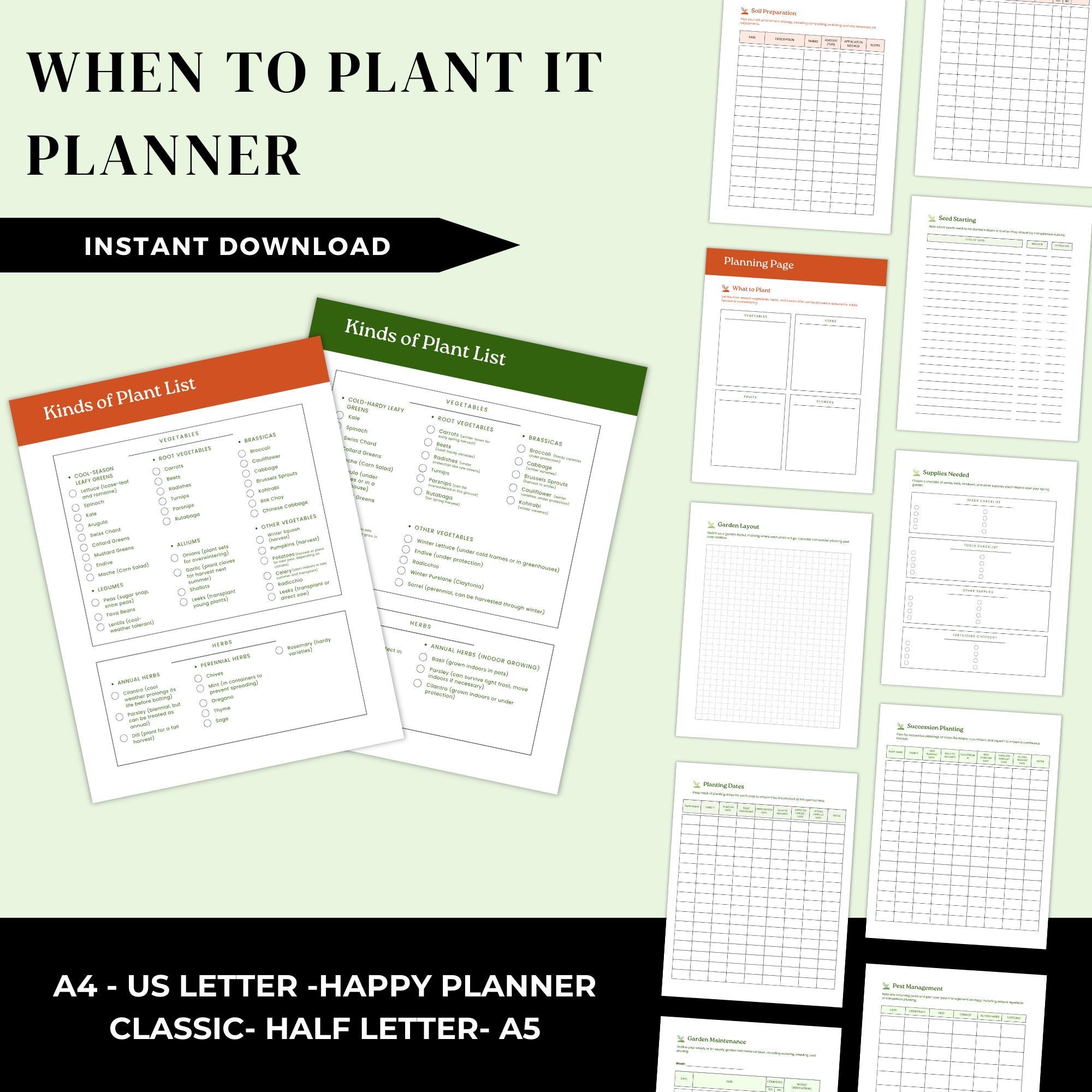 When to Plant Garden Planner, Planting Schedule, Seed Starting, Garden ...
