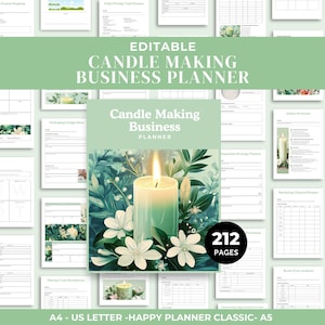 Candle Making Business Planner, Small Business Organizer, Printable Planner, Canva, Inventory Management, Marketing Tools for Entrepreneurs