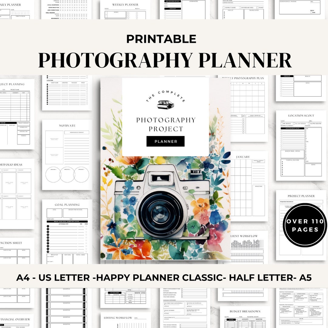 Photography Printable Planner, Projects Planner PDF, Photography ...