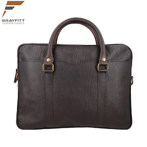 Leather Messenger Bag – Blackish Brown, Leather Briefcase, Crossbody Leather bag, Shoulder Bag, Leather Satchel, Laptop Bag, Gift for Him
