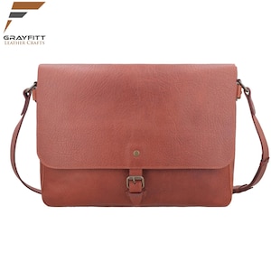 Leather Messenger Bag – Rust Brown, Leather Briefcase, Crossbody Leather bag, Shoulder Bag, Leather Satchel, Laptop Bag, Gift for Him