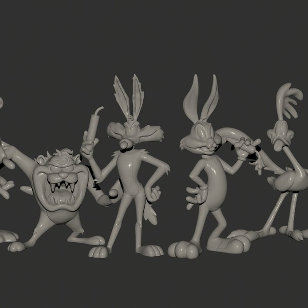 3D STL File Set - Looney Tunes Cartoon Characters, High-Res Printable Models for Animation Collectors & Gifts