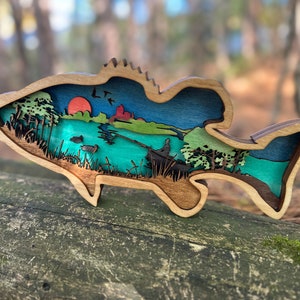 3D-decor houten baarsvis