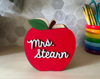 Customizable Teacher Pencil Holder Apple