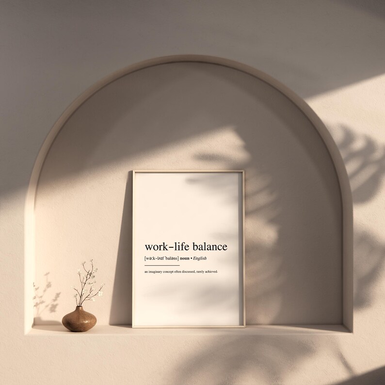 Work-life Balance Definition Funny Wall Art Poster | Minimalist ...