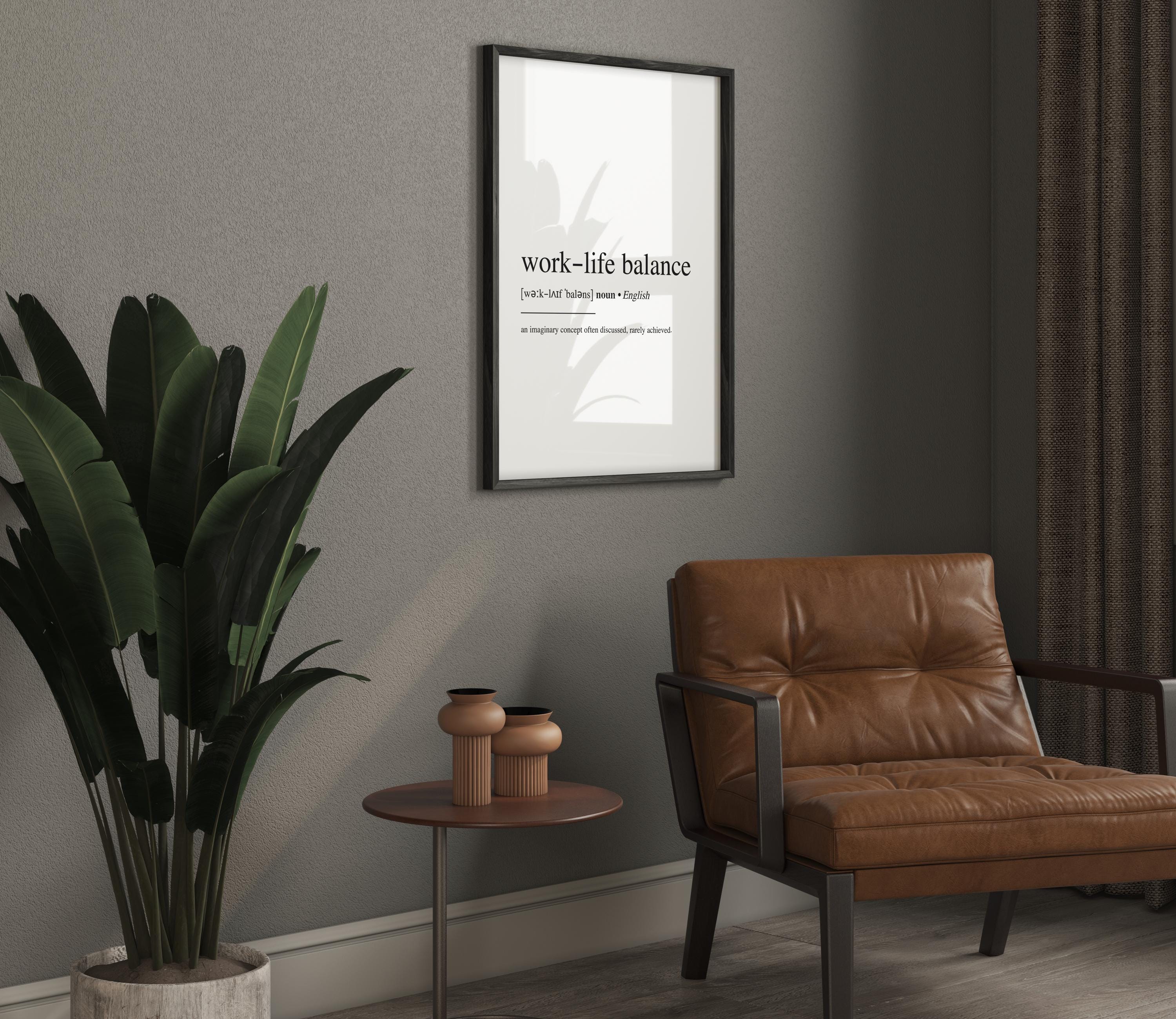 Work-life Balance Definition Funny Wall Art Poster | Minimalist ...
