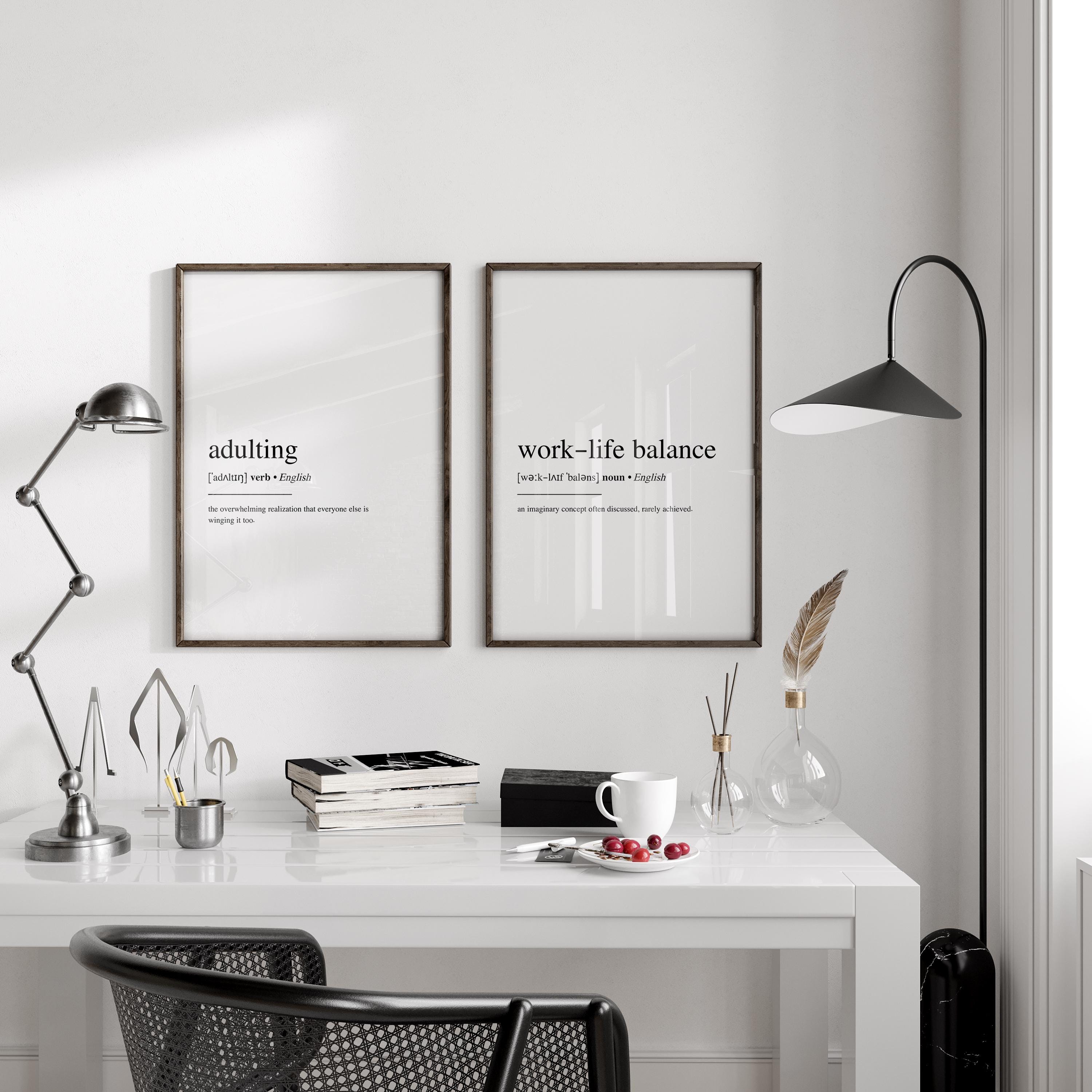 Work-life Balance Definition Funny Wall Art Poster | Minimalist ...