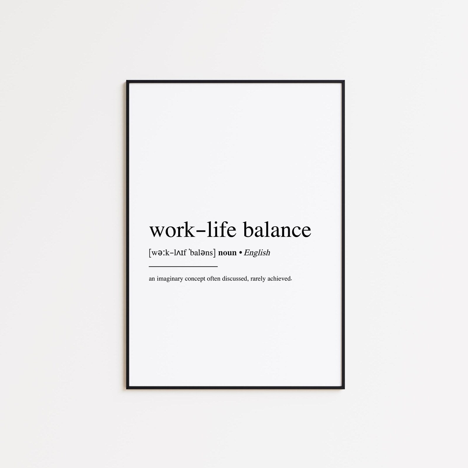 Work-life Balance Definition Funny Wall Art Poster | Minimalist ...