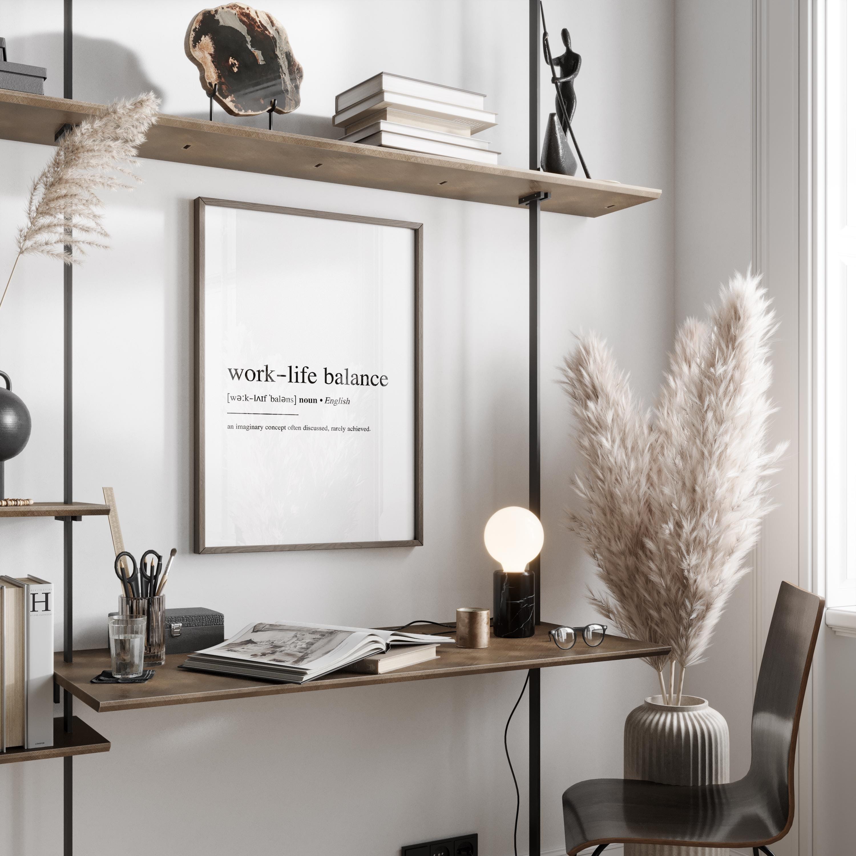 Work-life Balance Definition Funny Wall Art Poster | Minimalist ...