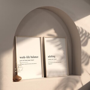 Work-life Balance Definition Funny Wall Art Poster | Minimalist ...