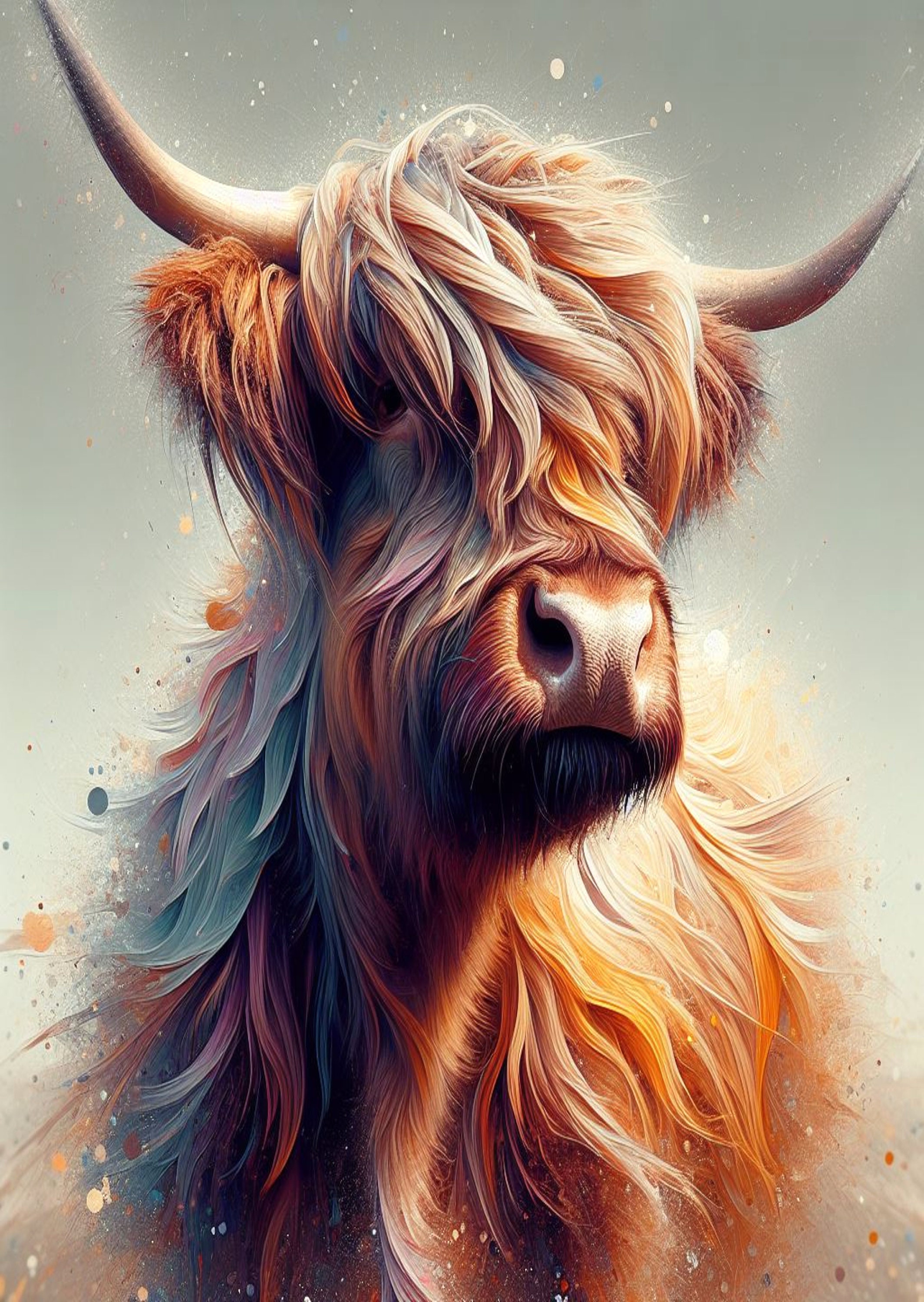 bert-charming-abstract-highland-cow-wall-art-etsy