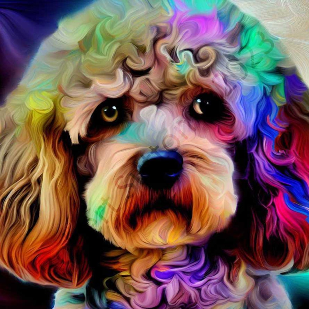 Cockadoodles Adorable Cockapoo Abstract Digital Artwork - Etsy