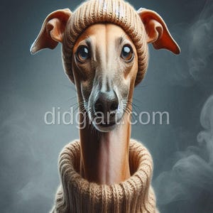 Gino Adorable Italian Greyhound Premium Print