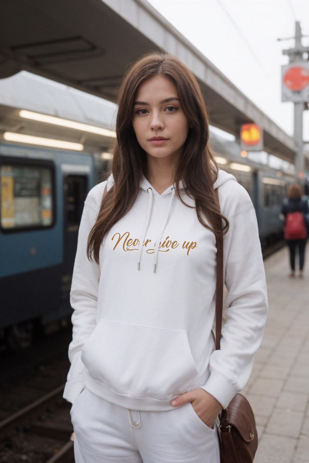 Never Give up Organic Cotton Hoodie Positive Quotes Hoodie ...