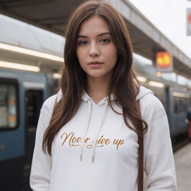 White let’s pretty-up our ego women’s hoodie. main image 1