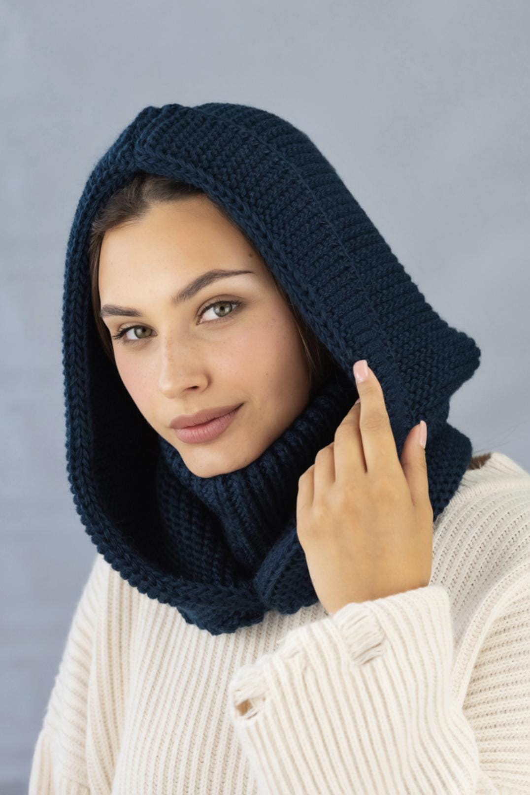 Women's Balaclava | Knit Hat With Scarf | Warm Hooded Scarf for