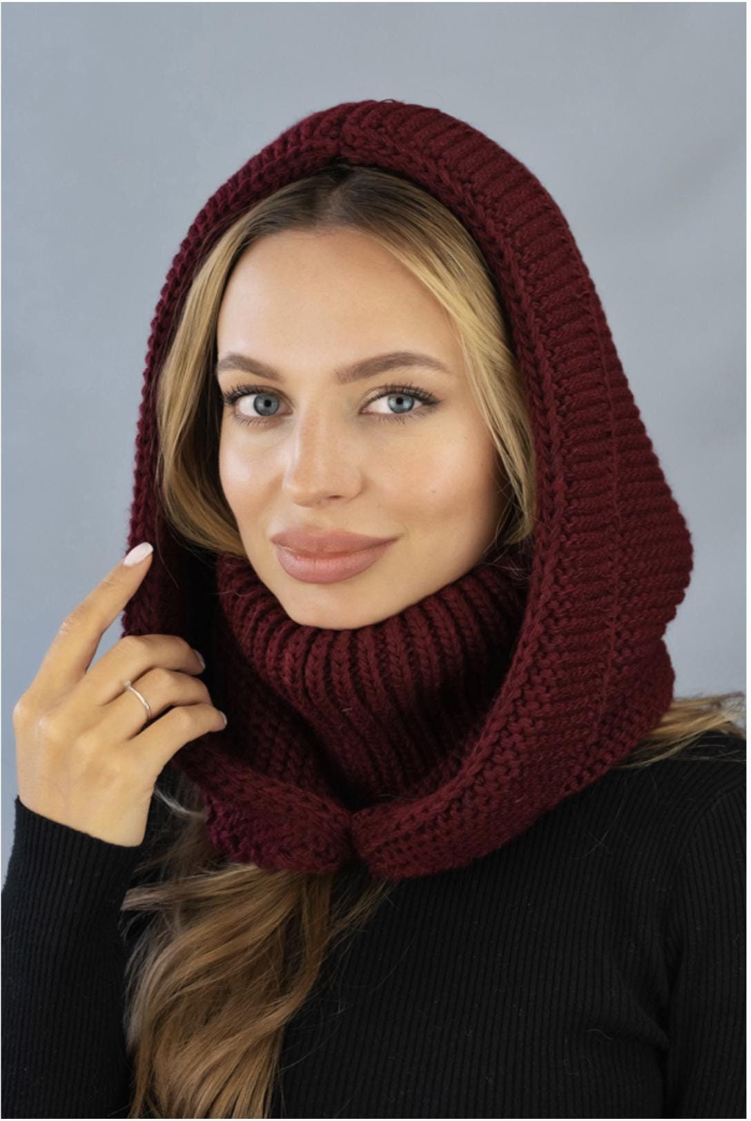 Scialle Sciarpa Con Cappuccio Zara Scaldacollo Maglione Con