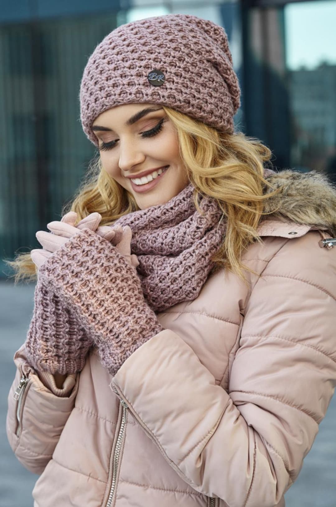 Handmade Knit Women\'s Hat and Scarf Set Multi-Color Pastel Confetti Winter Warm Women main image 3